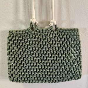 Clare V - Sandy in Green and Cream